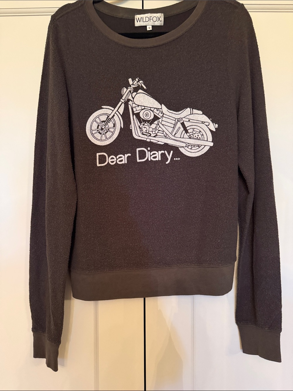 Wildfox Charcoal 'Dear Diary' Motorcycle Sweatshirt